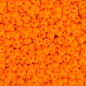 10 Grams Japanese Miyuki 11/0 Seed Beads - Orange Mandarin Opaque - 2mm (11M7-110405-N-114)