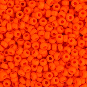 10 Grams Japanese Miyuki 8/0 Seed Bead - Orange Opaque - 3mm (8M2-800406-T-72)