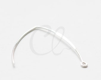 4 Pieces (2 Pairs ) Premium Silver Plated Brass Base Earring Hooks - 42x32.5mm (1834C-I-121J)