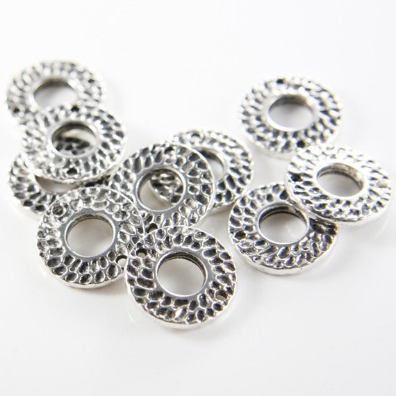 12 Pieces Oxidized Silver Tone Base Metal Textured Links 12 Pieces Oxidized Silver Tone Base Metal Textured Links