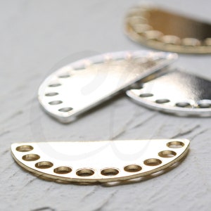 Solid Brass Half Circle Link - Crescent - Geometry - Moon Charm 38x19mm (4508C)