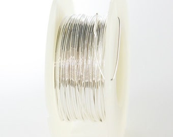 10 Feet Half Hard Sterling Silver Round Wire-30 Gauge (0.25mm)