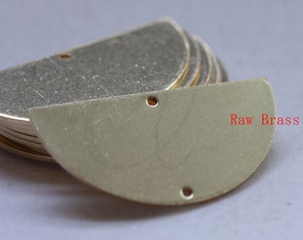 10 Pieces Raw Brass Crescent Link - Geometry - Half Circle 30x16mm (3089C-P-402)