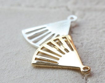 Solid Brass Fan Charm - 17x15mm (4468C)