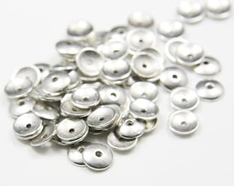 80 Pieces Oxidized Silver Tone Base Metal Caps- 7.5mm (13165Y-K-2A)