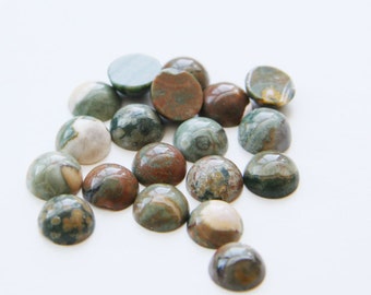 12 Pieces Natural Ryolite Stone Cabochons-8mm (08RYOL) (B-5-5)