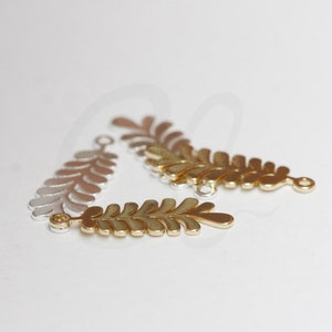 Laser Cut Solid Raw Brass Charm - Leaf 21x7mm (4521C)