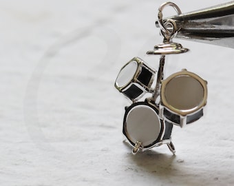Mireval Sterling Silver Drum Charm on an Optional Charm Holder Mireval Sterling Silver Drum Charm on an Optional Charm Holder
