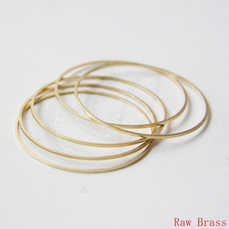 One Piece Premium Silver Plated Brass Base Flat CLOSED Ring Link Loop 40x1mm 3072C-M-258