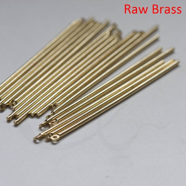 Solid Brass Round Bar Charm - 60x1.6mm (3864C-V-213)