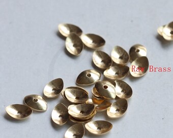 60 Pieces Raw Brass Oval Bead Cap - 8.7x5.5mm (3099C-M-308)