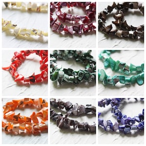 One 15 Inch Strand Natural Shell Chips - 10x7mm (G211)