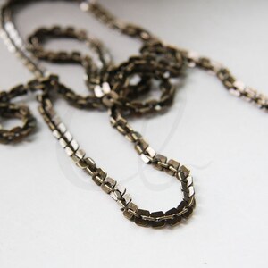 One Foot Oxidized Brass Hand Linked Chain- Rectangle 4mm (YIPF4-02)