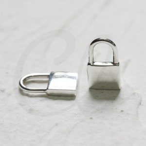 One Piece Solid 925 Sterling Silver Charm - Lock - 15.6mmx8.8mm (4165C)