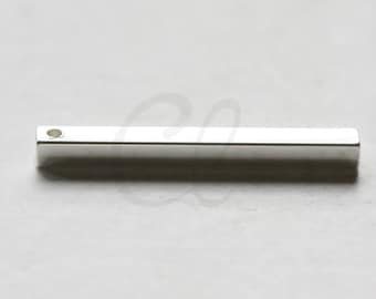 One Piece Premium Silver Plated Brass Base Square Bar - Rectangle - 30x3mm (1715C-W-267)