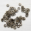 100 Pieces Antique Brass Plated Brass Base Opened Jump Rings-4mm (21 Gauge) (327C-I-14B)