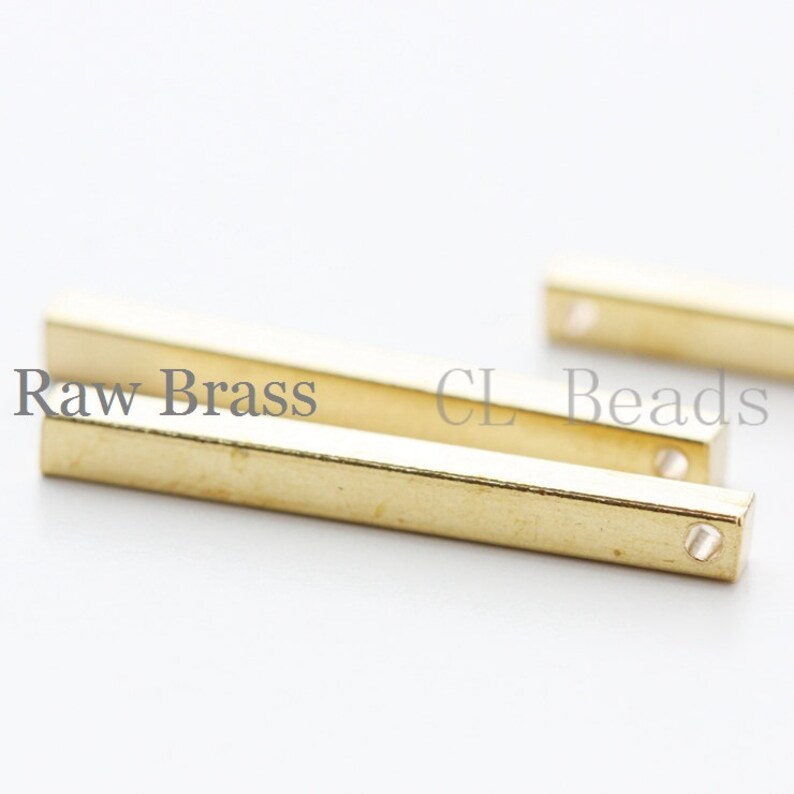 20 Pieces Raw Brass Square Bar Rectangle 30x3mm 1715C-T-52 image 1