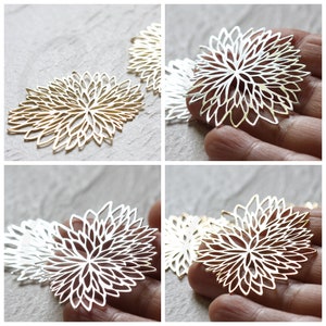 Laser Cut Solid Brass Flower - Link - 56x44mm (4352C)