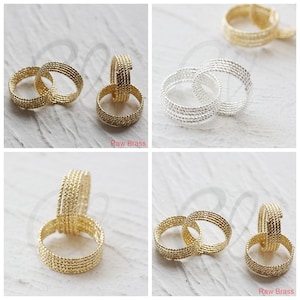 Solid Brass Cut Wire 2 Rings - Loop - Link (3891C-V-254)