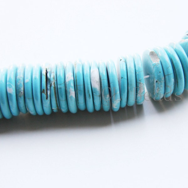 One Strand (16 Inches) Turquoise Heishi Beads - 19.5x2.7mm (72)