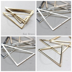 Solid Brass Triangle Pendant with 2 Holes - Geometry - 50.1x40.1mm (3784C)