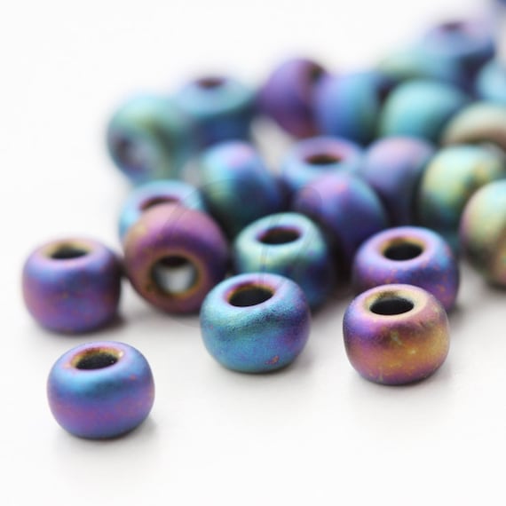 20 Grams Japanese Miyuki 6/0 Seed Bead - Matte Black Grey Opaque