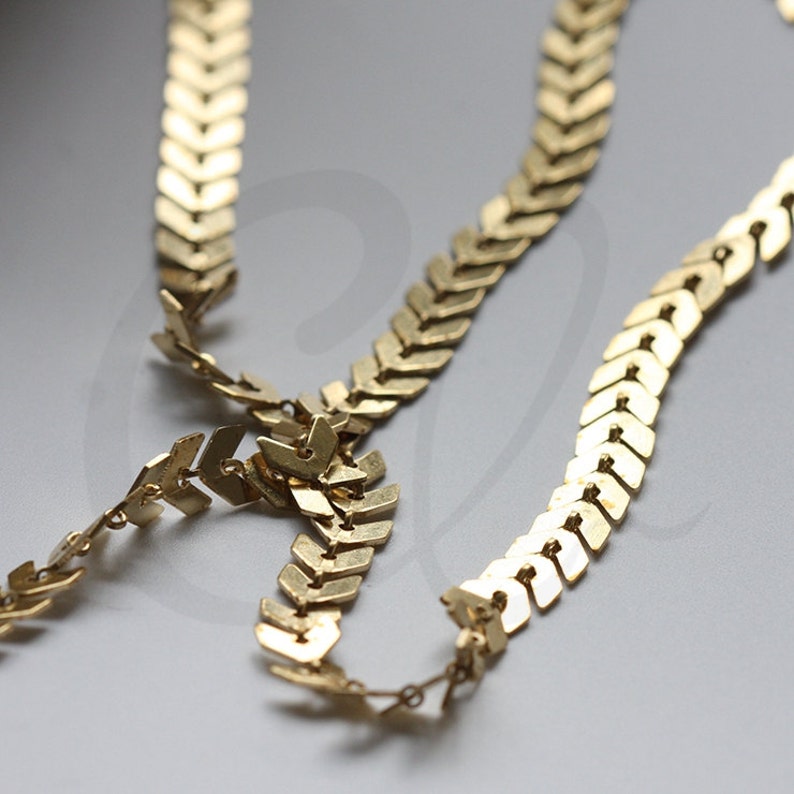 One Foot Raw Brass Chain-Arrow 5.9x5.5mm 3371C00 image 2