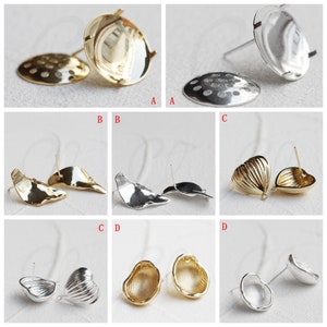 2 Pieces (One Pair) Premium Plated Solid Brass Earring Post with Sterling Silver Pin (4689C)