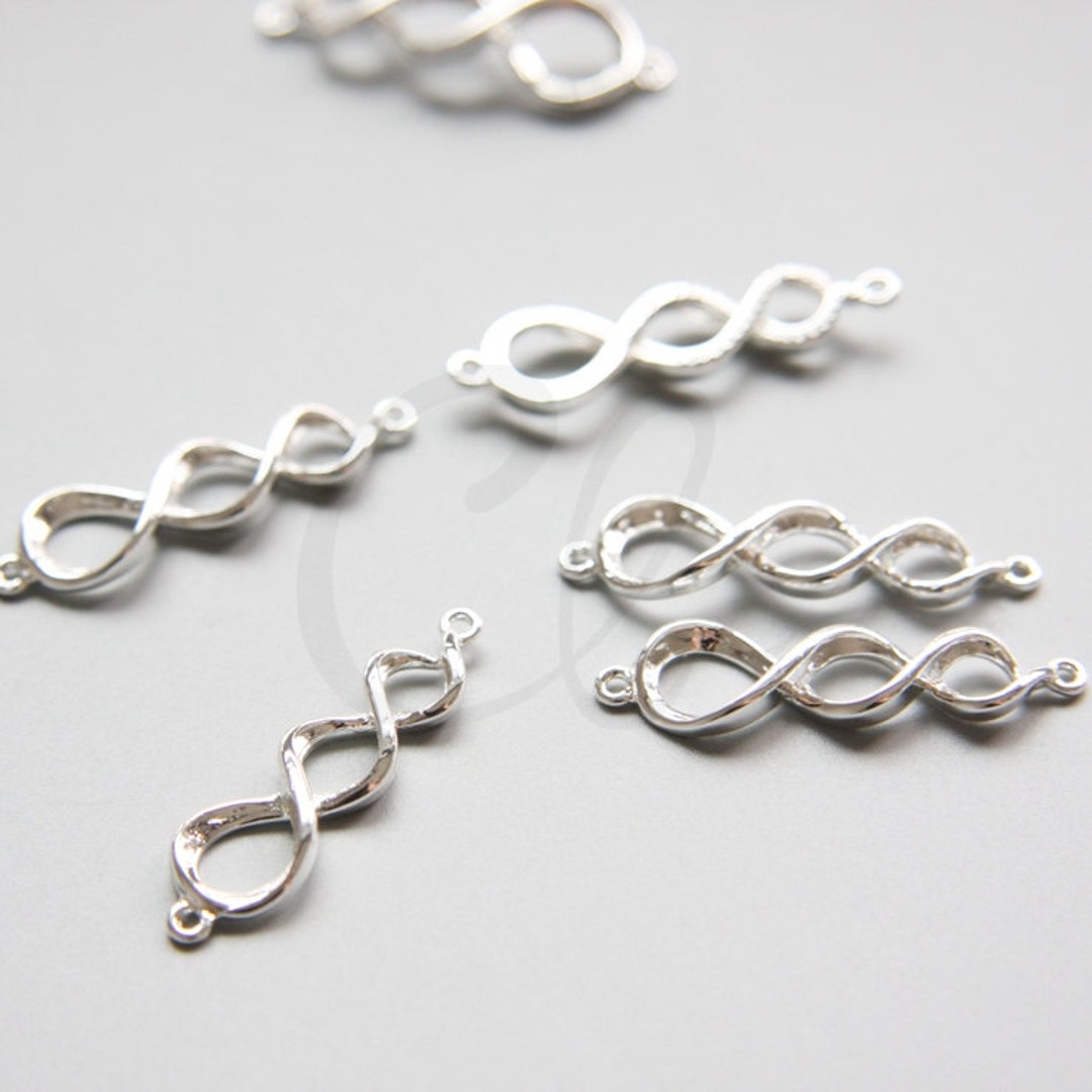 One Piece Premium Silver Plated Brass Base Link - Curved