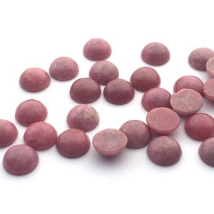 12 Pezzi Rihodonite Naturale Cabochons-8mm (08RHOD)(B-5-30)