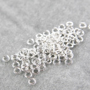100 Pieces Bright Silver Plated Brass Base Opened Jump Rings-4mm (20 Gauge) (327C-I-14J)