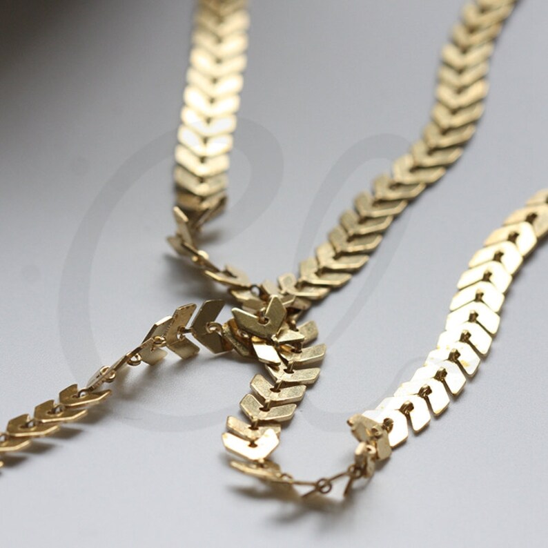 One Foot Raw Brass Chain-Arrow 5.9x5.5mm 3371C00 image 3