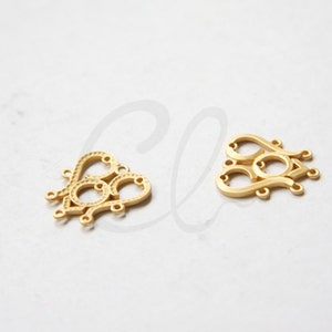 One Piece Premium Matte Gold Plated Brass Base Earring Findings Components - 17x18mm (5429Z-N-186)