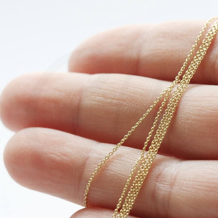 3 Feet of Gold Plated and Natural Brass Chain