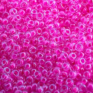 10 Gramm Japanische Miyuki 11/0 Rocailles - C/L Pink Neon Farbe - 2mm (11M9-114301-N-23)