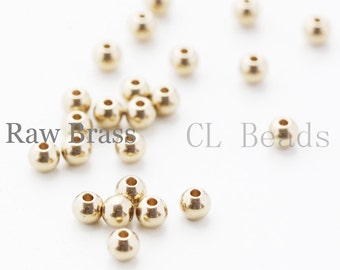100 Pieces RAW Brass Ball Spacer - 4mm (1732C-T-45)