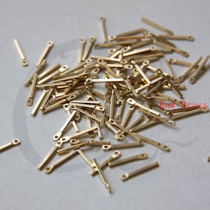 100 Pieces Raw Brass Charm - Bar - One Hole 14x1.2mm (3304C-F-80)