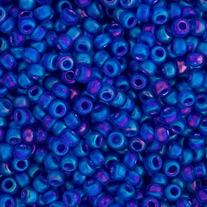 10 Grams Japanese Miyuki 11/0 Seed Beads - Cobalt Transparent AB Matte - 2mm (11M9-110151FR-N-58)