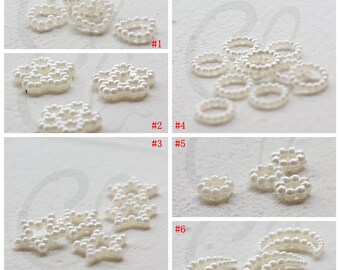100 Pieces Plastic Pearl Links - Heart - Star - Ring - Moon - Flower (G333)
