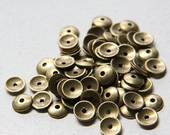 80 Pieces Antique Brass Tone Base Metal Caps- 7.5mm (13165Y-K-2B)A14