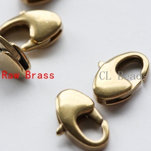 10pcs Raw Brass Clasp - Lobster Clasp 11mm (1674C-E-361)