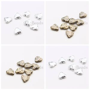 10 Pieces Zinc Based Based Alloy Spacer - Textured Heart 10.5x10mm (26528Y)