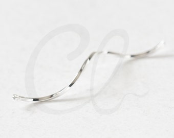 2 Pieces Premium Silver Plated Brass Based Hand Soldered Twisted Bar - Charm - 52x1mm (3330C-G-342)
