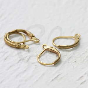 10 Pieces Raw Brass Metal Earring Hooks-Lever Back 16x10mm (321C-I-8X)