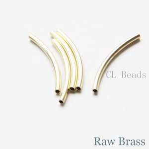 60 Pieces Raw Brass Curved Tube 2x30mm with ID 1.4mm (1683C-T-8)