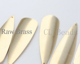 20 Pieces Raw Brass Long Tear Drop Charm - 48x12mm (1703C-T-62)