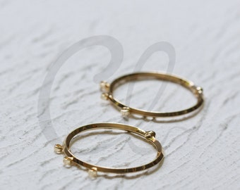 2 Pieces Premium Gold Plated Brass Earring Finding - Earring Component - 25x23mm (4276C)