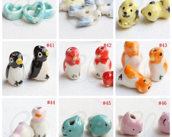 4 Pieces Ceramic Beads - Varies Shapes (G325E)