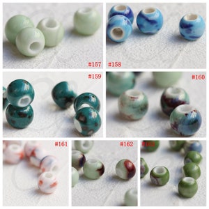 30 Pieces Ceramic Beads - Near Round 10x8mm (G325Q)