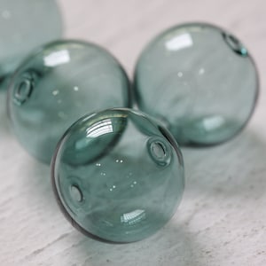 4 Pieces Hand Blown Hollow Glass Beads With Regular 2 Holes 18H image 5